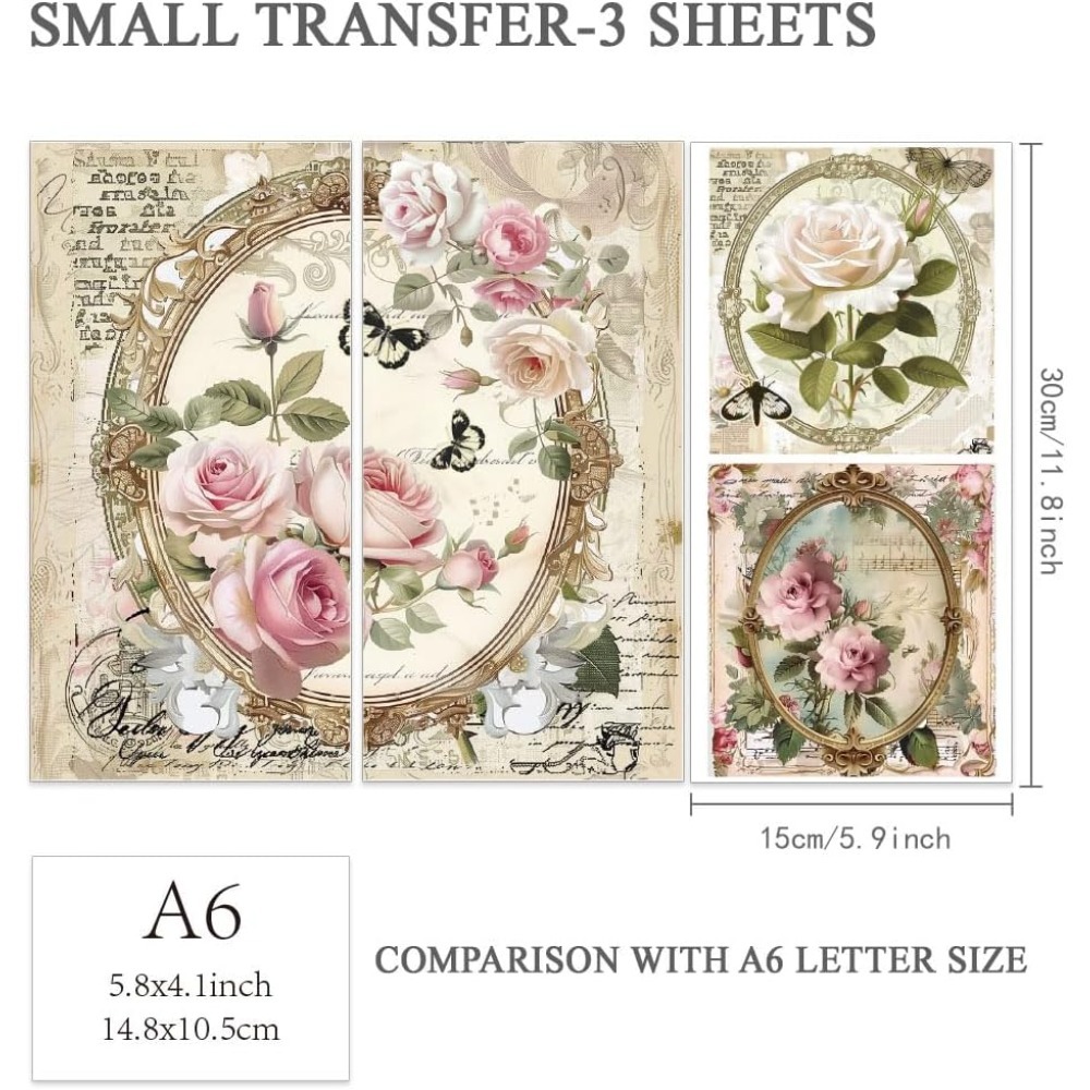 3pcs/Set Rose Rub on Transfers - Office Furniture Set review and price